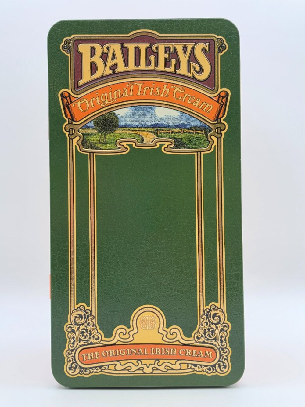 Vintage Bailey's Irish Cream tin green orange